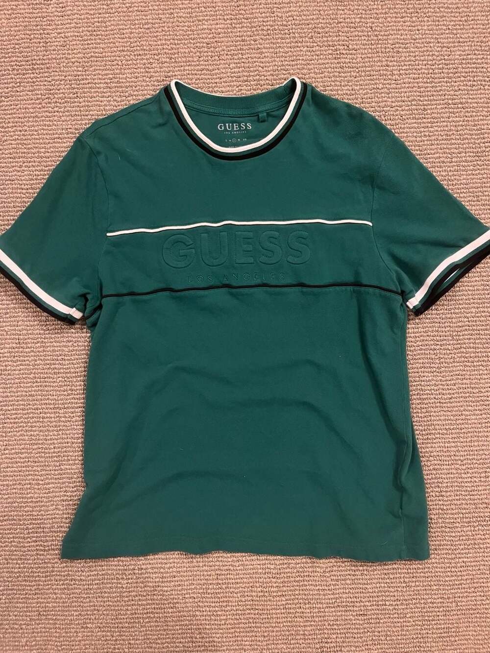 Guess Los Angeles Green Short Sleeve Crew Neck T-Shirt Size L - Picture 1 of 5
